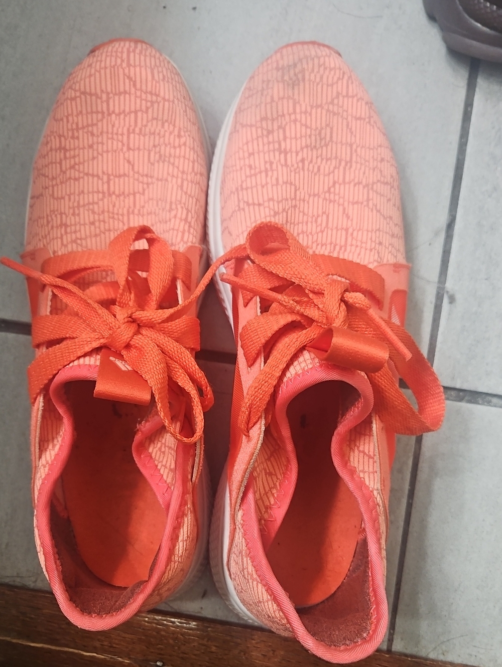 adidas  Edge Lux Women's Coral/Sherbet Orange Knit Lace-Up Sneakers